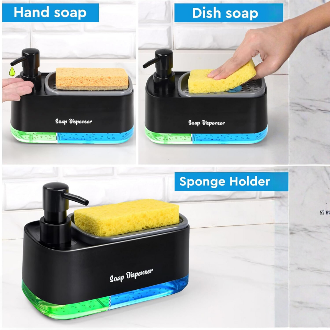 3 in 1 Smart Soap Dispenser - Automatic liquid dispenser for kitchen sink