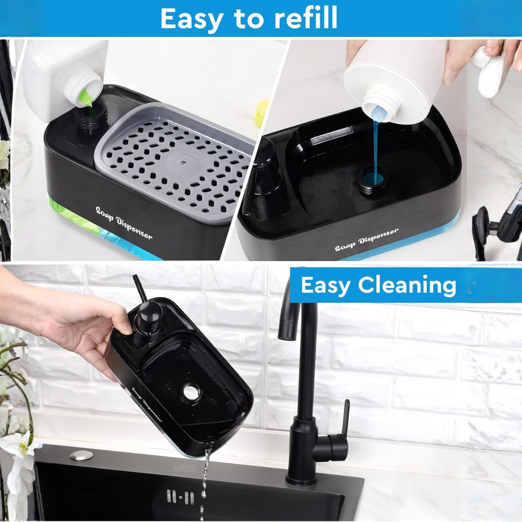 3 in 1 Smart Soap Dispenser - Automatic liquid dispenser for kitchen sink