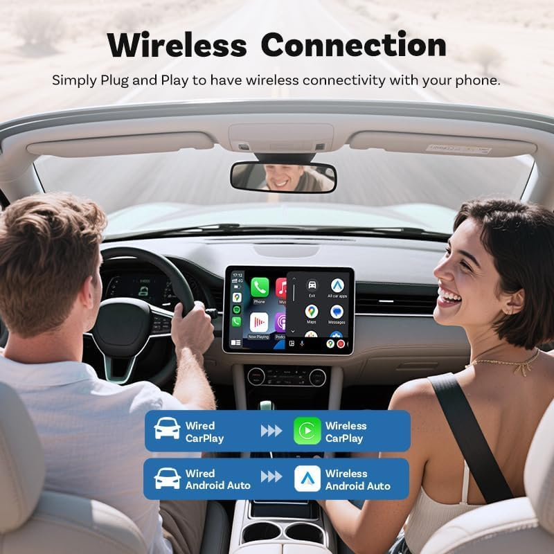 Wireless Carplay Android Auto Adapter 2in1