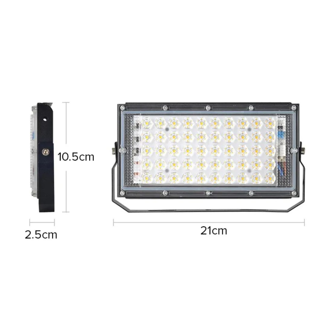 50W LED Flood Light with 120° Adjustable Angle, Waterproof White Light