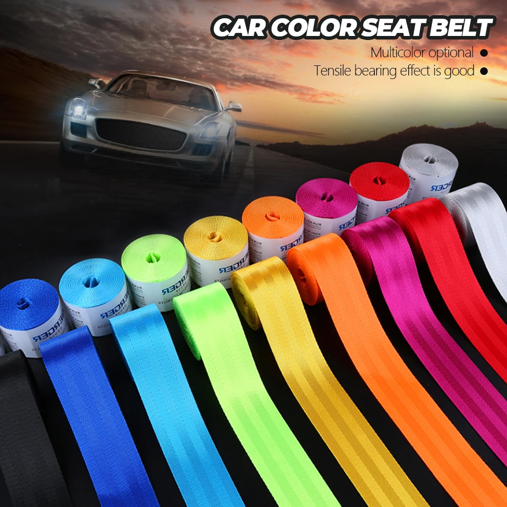 3.6 meters/roll Car Seat Belt Adjustment High Strength Polyester Car Seat Belts Interior Car Accessories