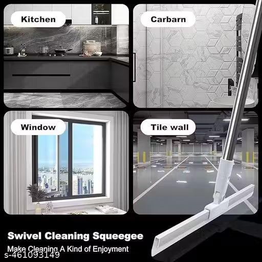 Silicon Floor Wiper With Stainless Steel Extendable Handle